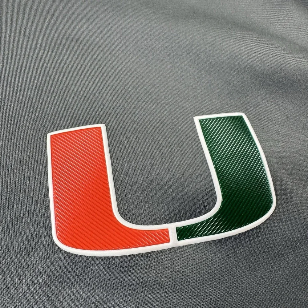 Adidas Miami Hurricanes Team Issued Yankee Stadium Pinstripe Bowl 1/2 Zip Jacket
